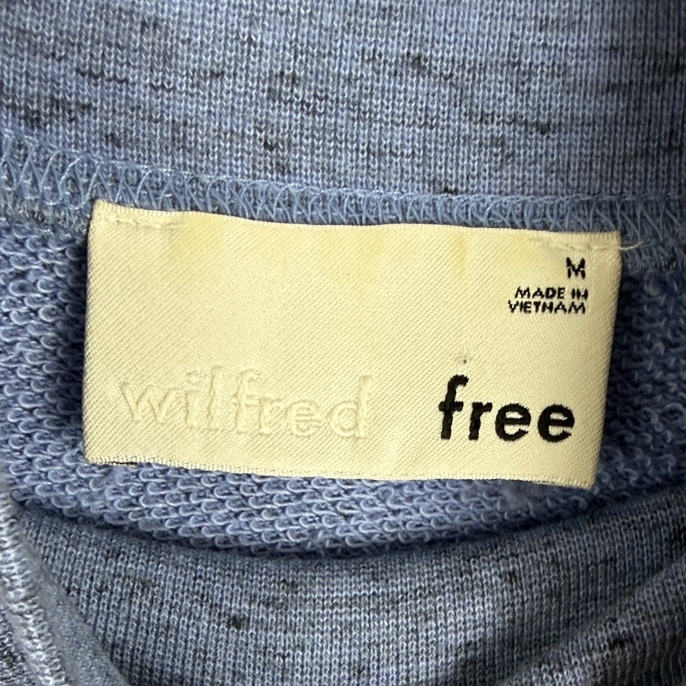 Aritzia Wilfred Free Cotton Blend Oversized Light Blue Knit Turtleneck Med Top - Picture 3 of 12
